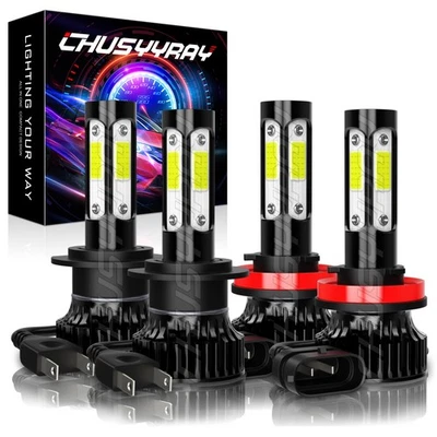 4x H7 H11 6000K White LED Headlight Hi/Low Bulbs Kit For Jaguar XF 2009-2011 - Image 1 of 4