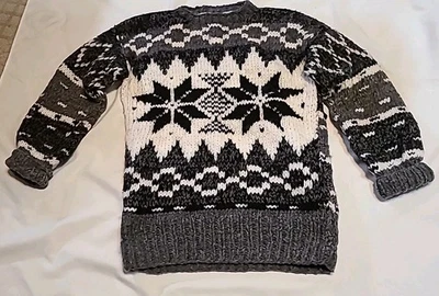 Suéter de Lana Tejido Crochet Hecho a Mano De Colección Lg Estilo Nórdico/Indígena Foto 1 de 4