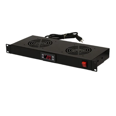 1U AV Server Rack 2 Cooling Fans Rack Mountable IT Audio Video Equipment - Image 1 of 4