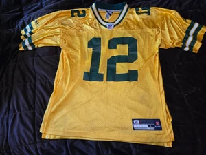 Green Bay Packers Aaron Rodgers #12 Reebok Football Jersey Gold Men's Size L - Picture 1 of 7