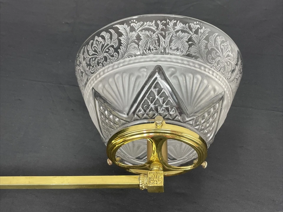 CONVERTED Antique Vtg Gas Wall Sconce Mission Arts & Crafts Deco Victorian Brass - Image 1 of 4