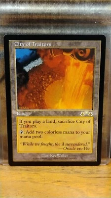 CITY OF TRAITORS Land 1998 MTG Magic Gathering 143/143 Collector Trading Card - Image 1 of 2