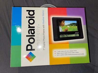 SEALED NEW Polaroid Simplicity 7" Digital Photo Frame Weather Station XSA-00770S - Image 1 of 4