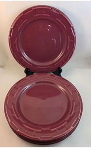 Set 4 Piatti da Pranzo Longaberger TESSUTI TRADIZIONI Paprika Rosso 9" - Foto 1 di 6