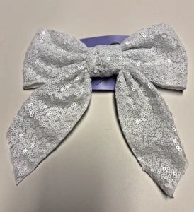 NWT White Sequin Hair clip bow from Claire's - Picture 1 of 2