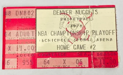 1978 NBA Playoff Ticket Stub Denver Nuggets vs. Milwaukee Bucks McNichols Arena - Image 1 of 4