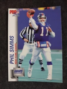 1992 Pro Set #595 Phil Simms - New York Giants Football Card - Bild 1 von 2