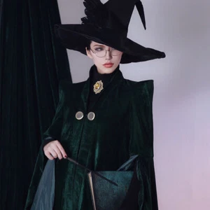 Minerva McGonagall Professor Cosplay Costume Green Robe Dress Suit - Picture 1 of 19