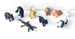 Lot Of 9 Plastic AAA Animal Figure Lot HARD RUBBER Toy Wildlife - Picture 1 of 9