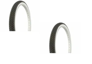  2-TIRES 24" X 2.125 DIAMOND TREAD WHITE WALL CRUSIER LOWRIDER BIKES - Picture 1 of 2