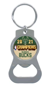Milwaukee Bucks - 2021 NBA Champions - Apribottiglie Portachiavi - NBA 2618 BK - Picture 1 of 1