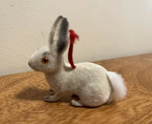 Vtg Kunstlerschutz Wagner Flocked Bunny Rabbit White West Germany - Picture 1 of 5