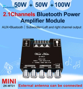 ZK-MT21 2.1Channel Bluetooth Audio Power Amplifier Board Subwoofer 50W+50W+100W - Picture 1 of 24