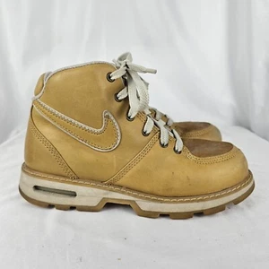 Nike Air Ecrof Tan Brown Leather Vtg Hiking Casual Boots Youth Sz 5Y, Womens 6.5 - Picture 1 of 11