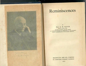 Rev A H Sayce, Reminiscences - Early archaeologist in Near East 1923 HB - Picture 1 of 1