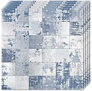 Homey Mosaik Peel & Stick Fliese Backsplash Metalic Panel 30 Blatt Patchwork blau - Bild 1 von 14