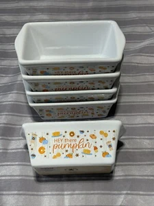 5 Royal Norfolk Harvest Mini Loaf Pans “Hey There Pumpkin”- Thanksgiving Baking - Picture 1 of 4