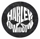 Harley-Davidson Willie G crâne extérieur métal art mural rond - noir et blanc