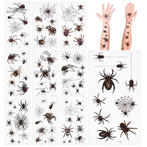 10 Packs Waterproof Temporary Tattoo Body Sticker Spider Fake Halloween Tattoo V - Picture 1 of 9