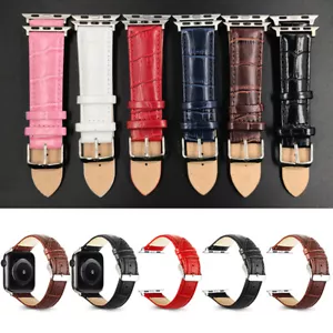 Per Apple Watch 10 9 8 7 6 5 SE Cinturino Pelle Casual 40/44/41/45/42/46/49mm - Foto 1 di 12