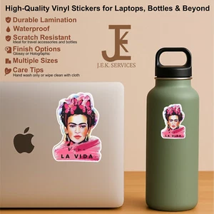 Frida Kahlo Viva La Vida Hochglanz Vinyl Aufkleber - Wasserflaschen/Laptops/Becher - Bild 1 von 3