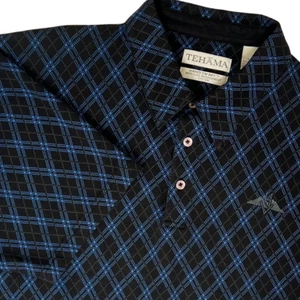 Tehama Shirt Mens Large Polo Short Sleeve Pullover Moisture Management Black - Picture 1 of 6