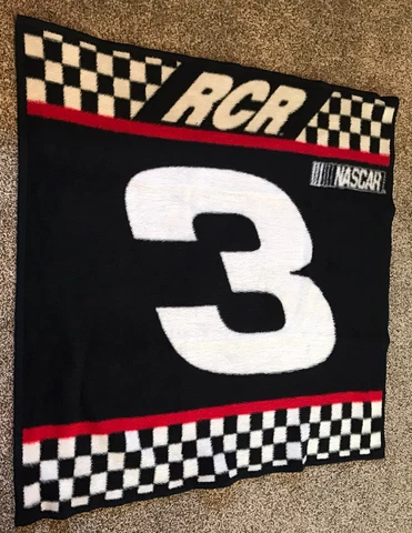 Vintage Biederlack Dale Earnhardt #3 Blanket Throw 54x50 Nascar RCR Made In USA Cover