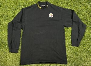 VTG 90's Nike Pittsburgh Steelers NFL Long Sleeve Mock Neck Shirt Men's M USA