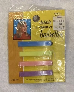 Vintage 4 Pack Debbie Grip Tight 2” Barrettes Asst'd Colors NOS NEW - Picture 1 of 4