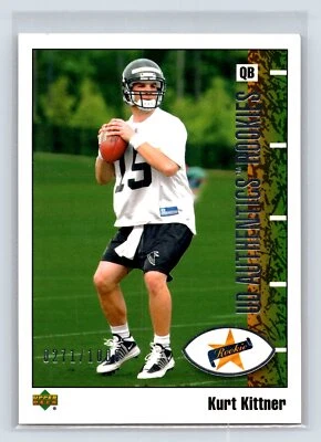 Kurt Kittner Rookie 2002 UD Authentics #92 Atlanta Falcons RC,SN 3-1 - Image 1 of 2