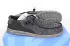 Hey Dude Wally Stitch Flecked Woven Slip On Shoes Black