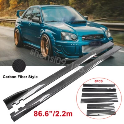 For Subaru Impreza WRX RS L 86.6" Side Skirt Rocker Panel Splitter Carbon Style Foto 1 de 4