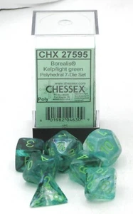 Chessex CHX 27595 Borealis Kelp/Light Green (Polyhedral 7-Die Set) Luminary - Picture 1 of 3