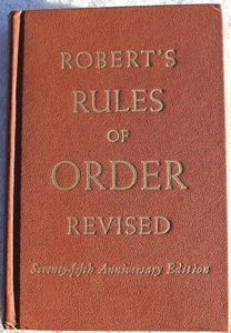 Robert's Rules of Order Revised 75th Anniversary Edition Hard Cover ©1951  - Picture 1 of 11