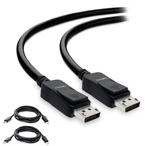 AmSecu 2 Pack DisplayPort to DisplayPort 1.2 10ft dp cable 4K@60hz, 1440p@144hz - Picture 1 of 7