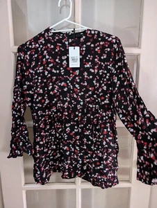 jeans west 16 3/4 Bell Sleeve Print Top BNWT - Picture 1 of 7