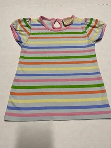 The Beaufort Bonnet Company- Girls Size 5- Striped Pink Yellow Blue Top Shirt - Picture 1 of 9