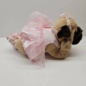 Bestever Pug Puppy Dog Ballerina Pink Tutu Plush Stuffed Animal Toy Vintage - Picture 1 of 4