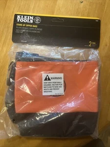 KLEIN TOOLS 55470 CANVAS STAND-UP ZIPPER BAGS (2-PACK) NEW IN PACKAGE - Picture 1 of 5