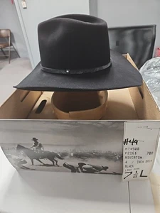 Vintage Stetson F2261 Riverton Cowboyhut 4x Biber Gr. 7 1/8 L Neu im Karton - Bild 1 von 15