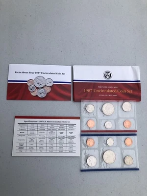 1987-D&P Uncirculated Coin Set US Mint  Original Government Packaging Cello Seal - Image 1 of 4