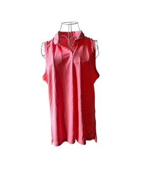 Camisa polo de golf Nike Dri-Fit naranja sin mangas con cuello talla XL para mujer Foto 1 de 4