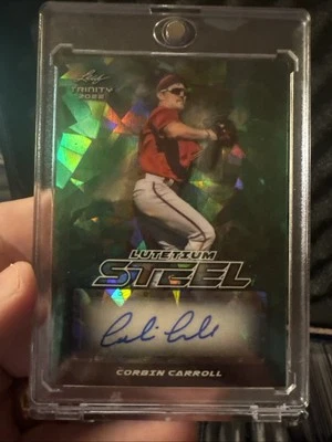 2022 Leaf Trinity Trinity Lutetium Corbin Carroll #TS-CC1 Green /1 (AU, RC) - Image 1 of 2