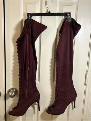 Botas sexy para mujer It's por encima de la rodilla hasta el muslo elásticas tacón alto 11W Foto 1 de 4