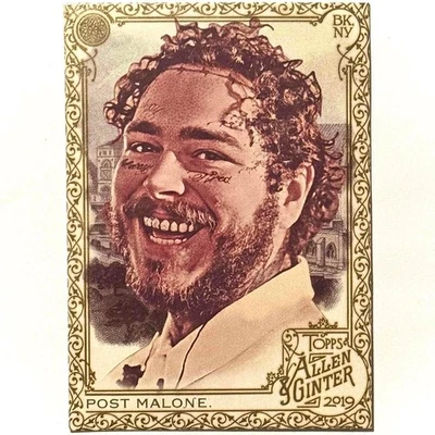 2019 Topps Allen Ginter #176 Post Malone RC Hot Box gold foil Rookie Card - Image 1 of 3