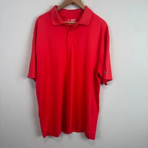 Under Armour Mens 2XL Loose Polo shirt bright red Heat Gear - Picture 1 of 5