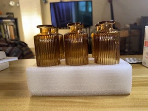 6 amber glass vases 5 1/2 Inches Length 2 Inches W - Picture 1 of 10
