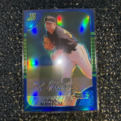 2005 Bowman Chrome Paul Maholm Blue Refractor Ref /150 Pittsburgh Pirates RC - Image 1 of 2
