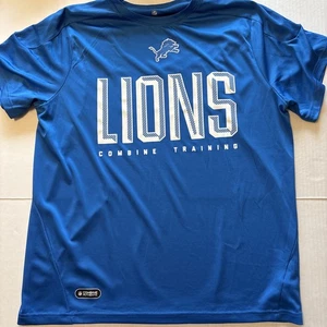 Camisa Detroit Lions Para Hombres XL Azul NFL Fútbol Combina Auténtico Material Dri - Imagen 1 de 8
