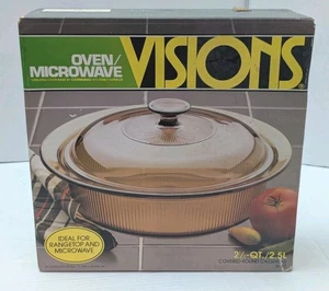 Corning Ware Vision Covered Round Casserole 2.5 Qt 2.5L V-33-B Pyrex & Lid - Picture 1 of 5